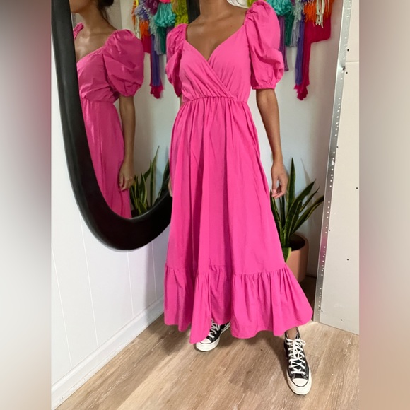 Zara Dresses Zara Puff Sleeve Midi Dress Poshmark